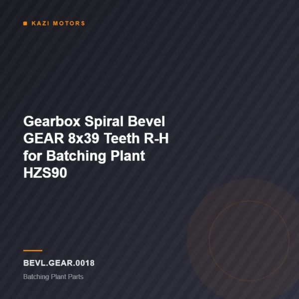 Gearbox Spiral Bevel GEAR 8×39 Teeth R-H for Batching Plant HZS90
