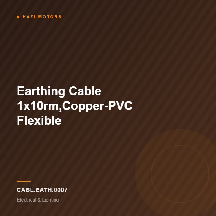 Earthing Cable 1x10rm,Copper-PVC Flexible