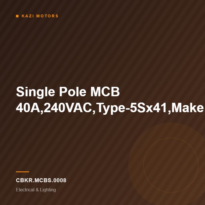 Single Pole MCB 40A,240VAC,Type-5Sx41,Make:SIEMENS