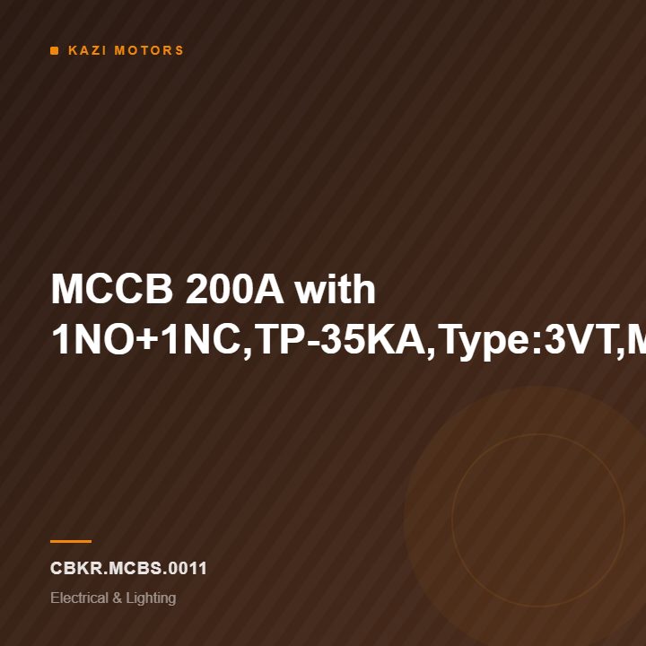 MCCB 200A with 1NO+1NC,TP-35KA,Type:3VT,Make:Siemens