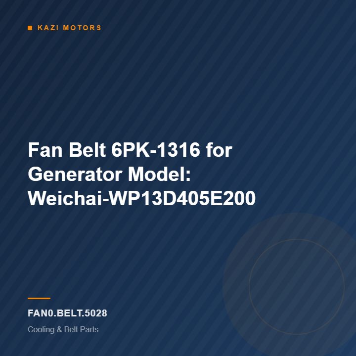 Fan Belt 6PK-1316 for Generator Model: Weichai-WP13D405E200