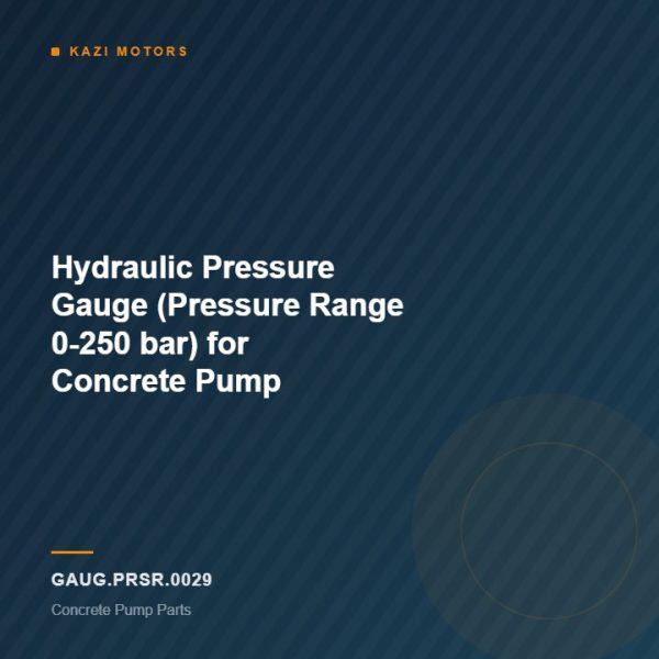 Hydraulic Pressure Gauge (Pressure Range 0-250 bar) for Concrete Pump