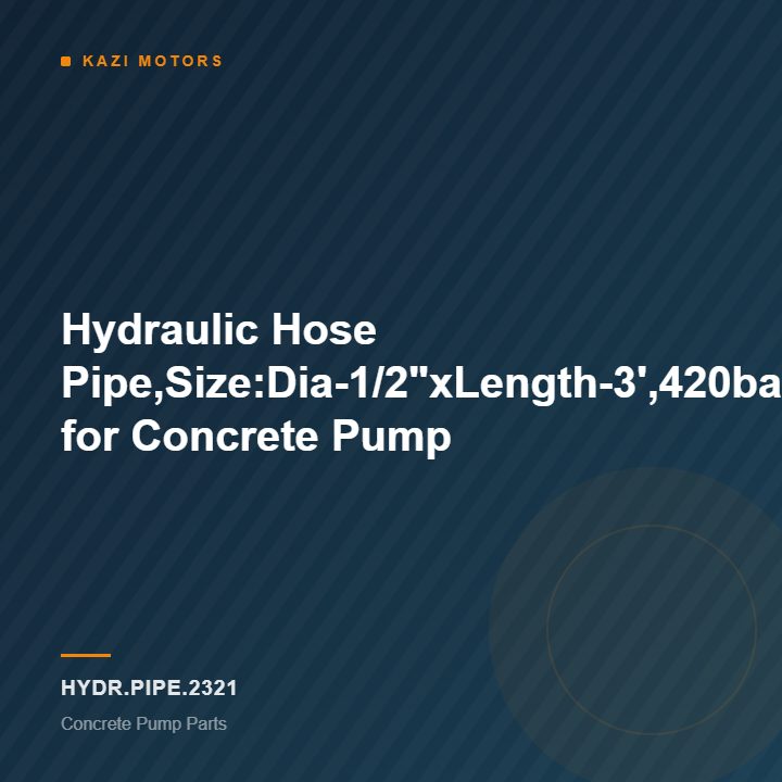 Hydraulic Hose Pipe,Size:Dia-1/2″xLength-3′,420bar/6090PSI for Concrete Pump