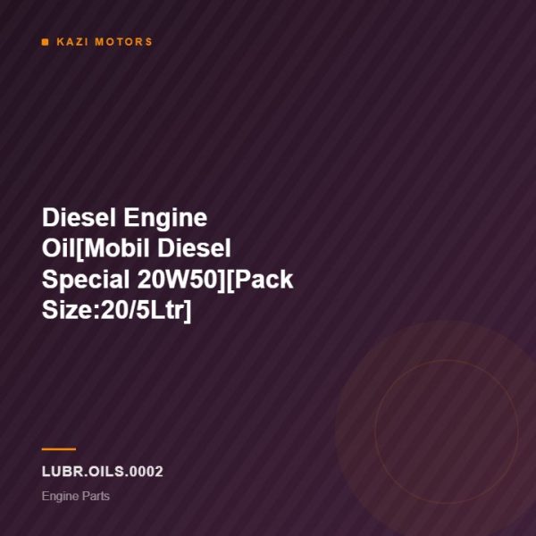 Diesel Engine Oil[Mobil Diesel Special 20W50][Pack Size:20/5Ltr]