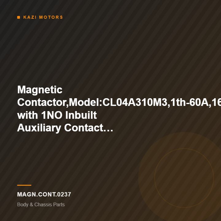 Magnetic Contactor,Model:CL04A310M3,1th-60A,16KW,3Pole,50Hz with 1NO Inbuilt Auxiliary Contact Block,Coil Voltage:220VAC,Make:GE