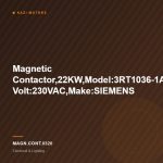 Magnetic Contactor,22KW,Model:3RT1036-1AP04,AC3-50Amps-2NO+2NC,Coil Volt:230VAC,Make:SIEMENS