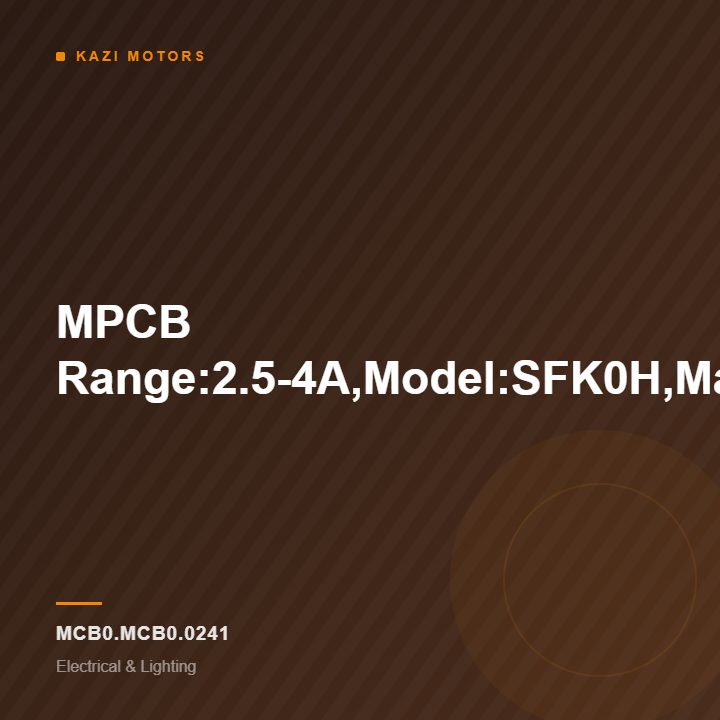 MPCB Range:2.5-4A,Model:SFK0H,Make:GE