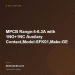 MPCB Range:4-6.3A with 1NO+1NC Auxilary Contact,Model:SFK01,Make:GE