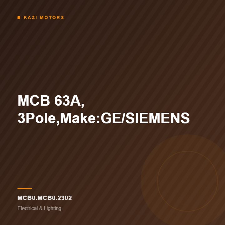 MCB 63A, 3Pole,Make:GE/SIEMENS