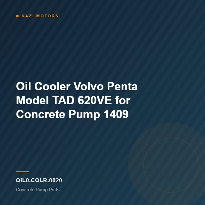 Oil Cooler Volvo Penta Model TAD 620VE for Concrete Pump 1409