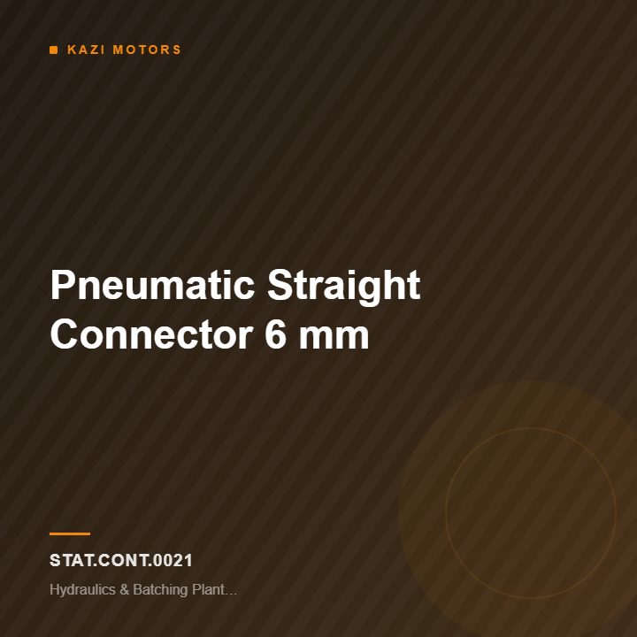 Pneumatic Straight Connector 6 mm
